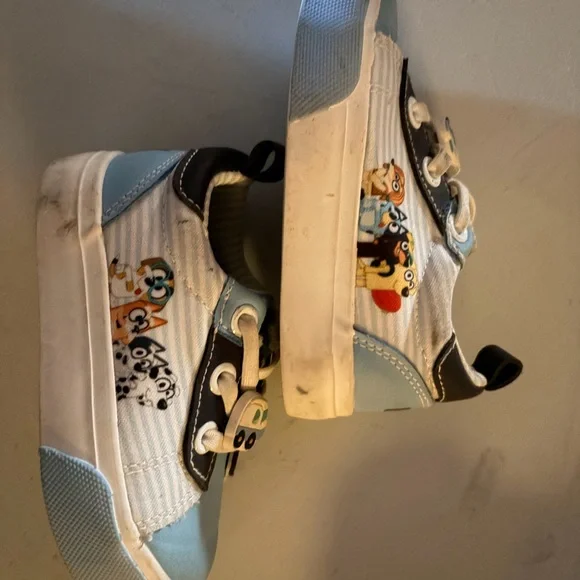 Playful Cartoon Kids Sneakers - Light Blue and White - Picture 1 of 4